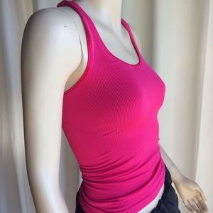 Hot Pink Ribbed Tank Top